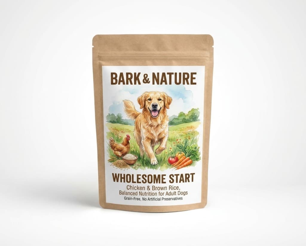 Before - plain product photo of pet food bag